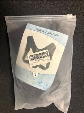 Posture Corrector Back Support Brace Black Size L New